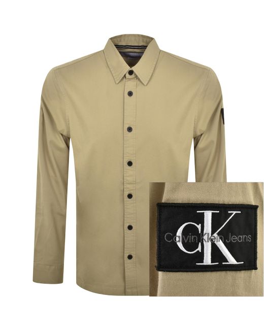 Calvin Klein Green Jeans Badge Overshirt Jacket for men