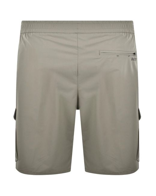 Boss Gray Boss Urbanex Tapered Fit Cargo Shorts for men