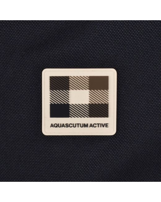 Aquascutum Blue Pique Badge Polo T Shirt for men