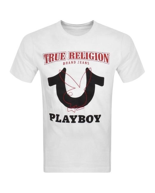 True Religion White X Playboy T Shirt for men