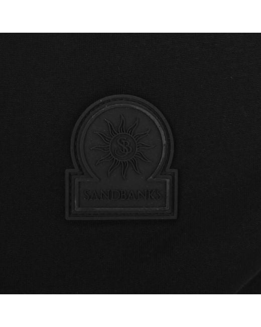 Sandbanks Black Rubberised Badge Logo T Shirt for men