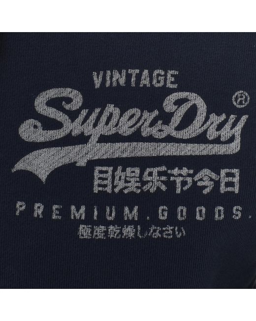 Superdry Blue Heritage Logo Hoodie for men