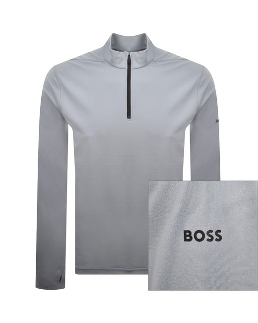 Boss Gray Boss Active Zip Sweatshirt for men