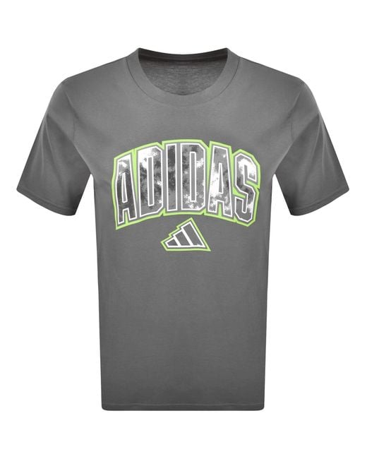 Adidas Gray Camo Script T Shirt for men
