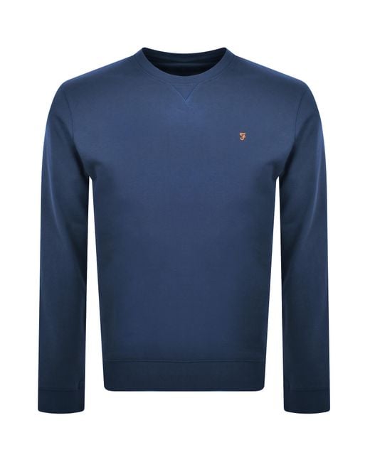 Farah Farah Tim New Crew Sweatshirt in Blue for Men Lyst UK