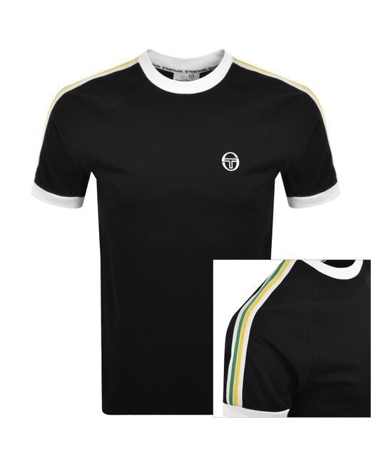 Sergio Tacchini Black Pino Ringer T Shirt for men