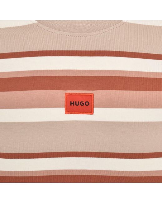 HUGO Pink Diragolino T Shirt for men