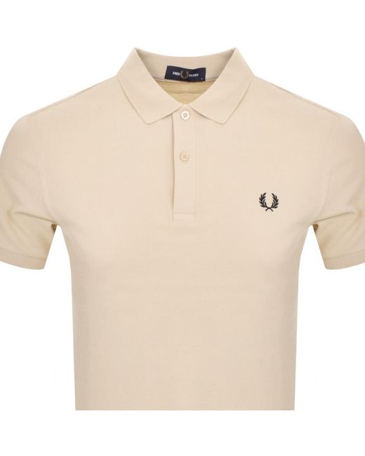 Fred Perry Natural Plain Polo T Shirt for men