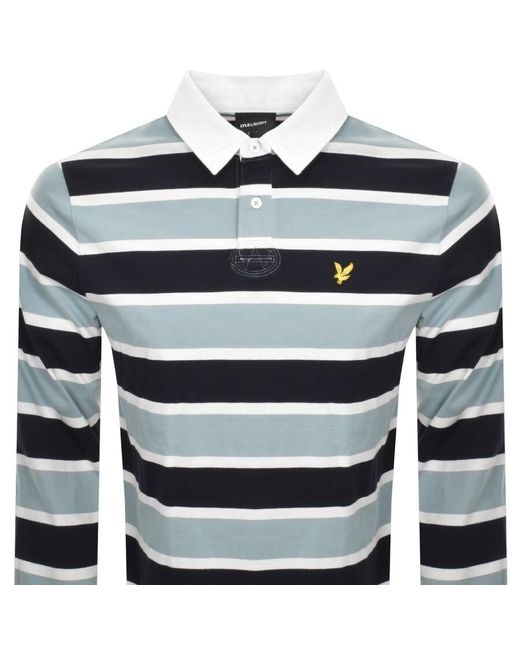 Lyle & Scott Blue Stripe Rugby Polo Shirt for men