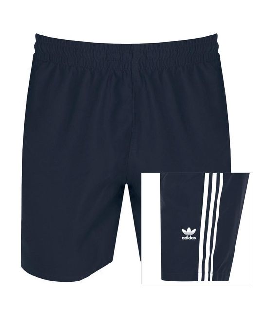 adidas Originals Synthetic 3 Stripes Swim Shorts in Blue for Men Mens Clothing Beachwear 