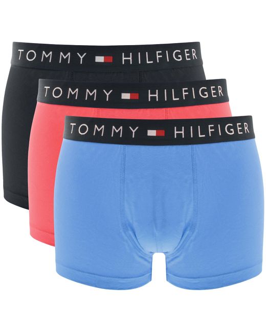 Tommy Hilfiger Blue Underwear Three Pack Trunks for men