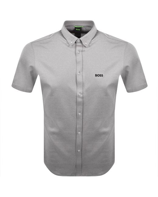 Boss Gray Boss St Motion Short Sleeve Shirt for men