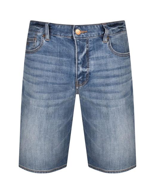 Armani Exchange Blue J65 Slim Denim Shorts for men