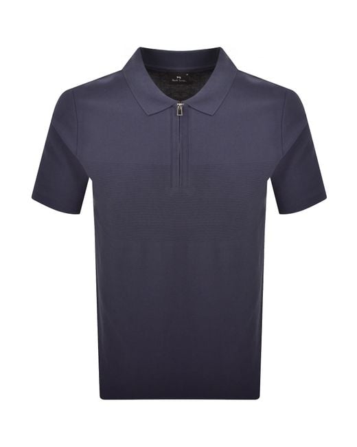 Paul Smith Blue Regular Fit Zip Polo for men