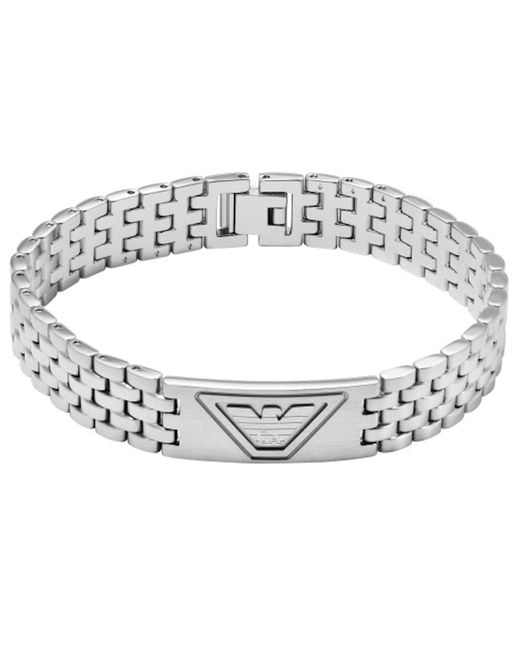 Armani Metallic Emporio Stainless Steel Id Bracelet for men