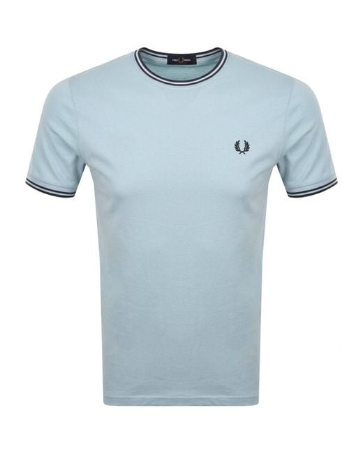 Fred Perry Blue Twin Tipped T Shirt for men