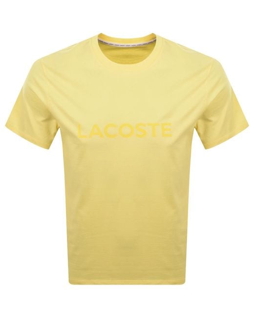 Lacoste Yellow Loungewear Logo T Shirt for men