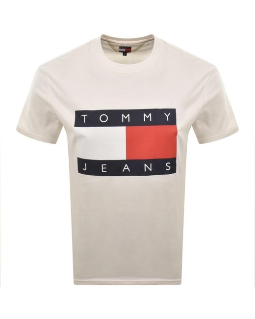 Tommy Hilfiger White Big Flag T Shirt for men