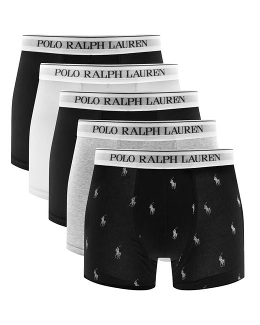 Ralph Lauren Black Underwear 5 Pack Trunks for men