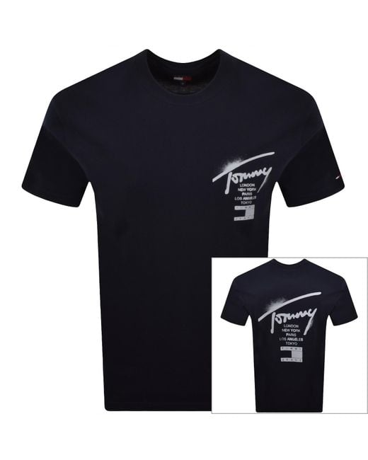 Tommy Hilfiger Blue Sign City T Shirt for men