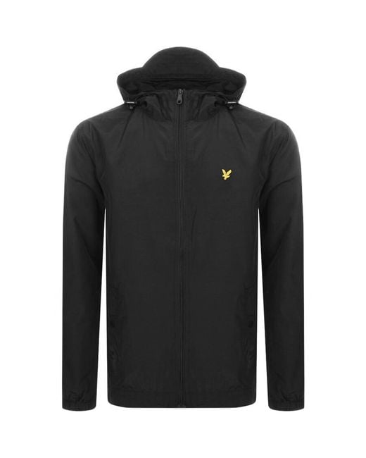 Lyle & Scott Black Hooded Windbreaker Jacket for men