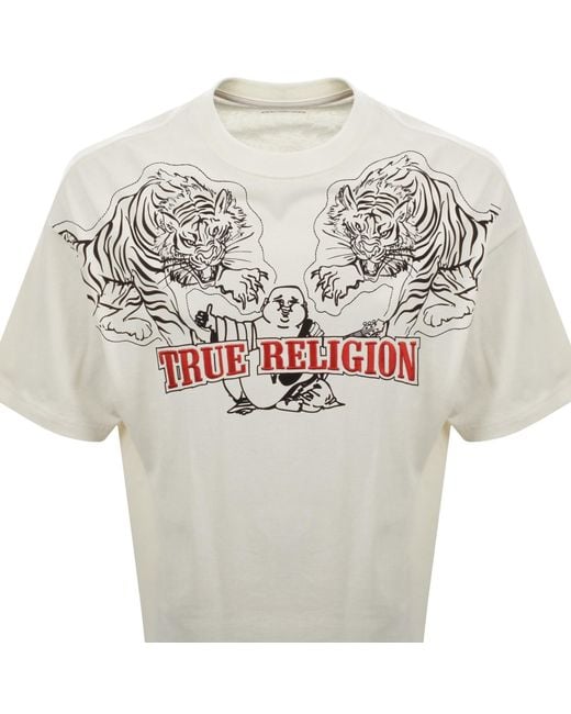 True Religion Metallic Tiger Oversized T Shirt for men