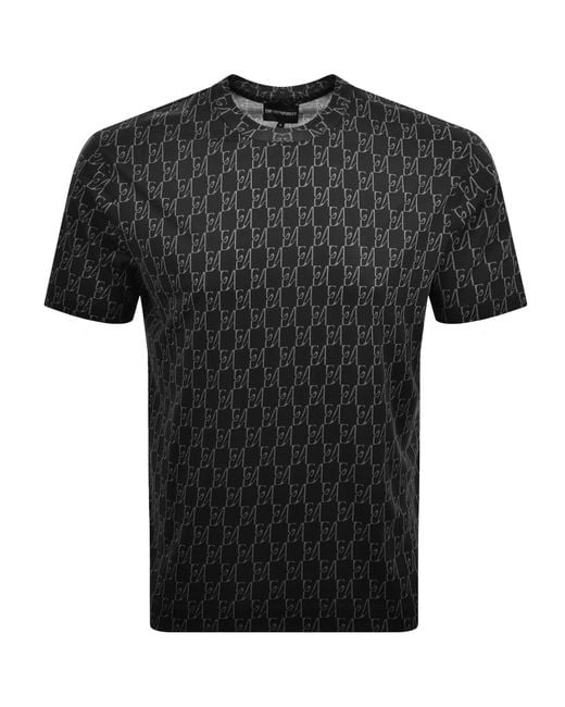 Armani Black Emporio Logo T Shirt for men