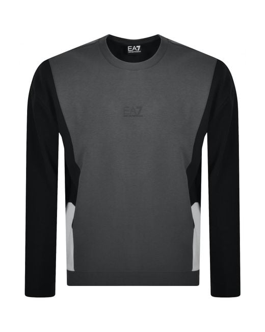 EA7 Black Emporio Armani Logo Sweatshirt for men