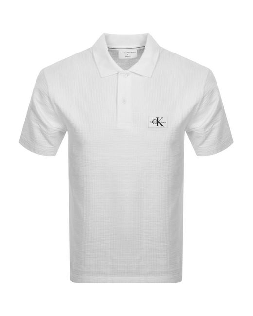 Calvin Klein Gray Jeans Relaxed Fit Polo T Shirt for men