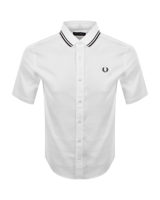 Fred Perry White Polo Collar Shirt for men