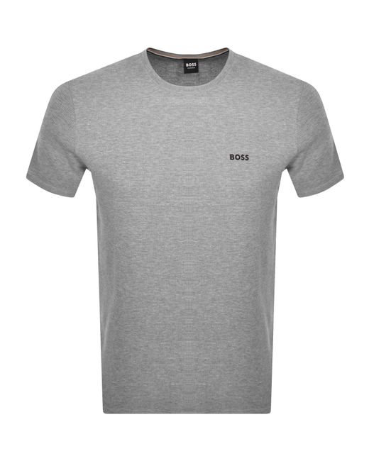 BOSS BUSINESS Gray Boss Waffle T Shirt for men