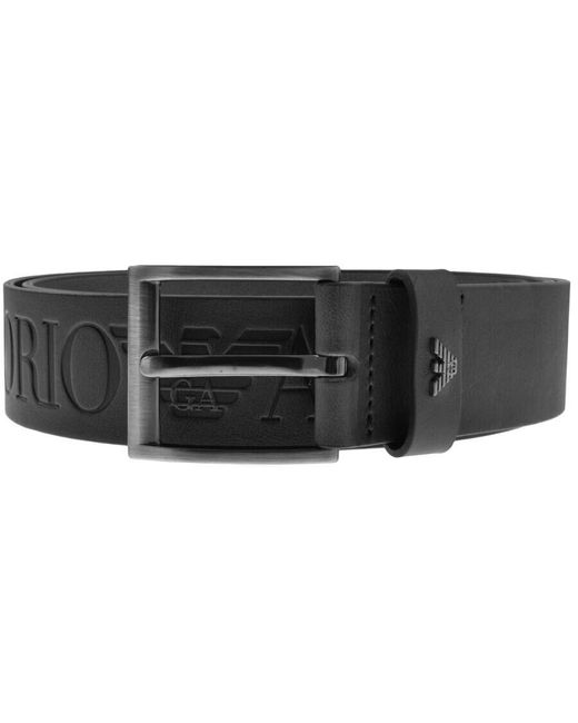 Armani Black Emporio Leather Belt for men