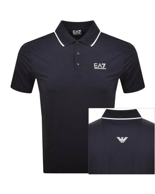 EA7 Blue Emporio Armani Polo T Shirt for men