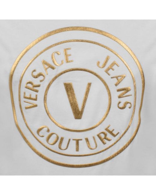 Versace Jeans Gray Couture V Emblem Foil T Shirt for men
