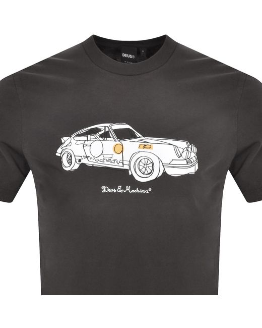 Deus Ex Machina Black Rally T Shirt for men