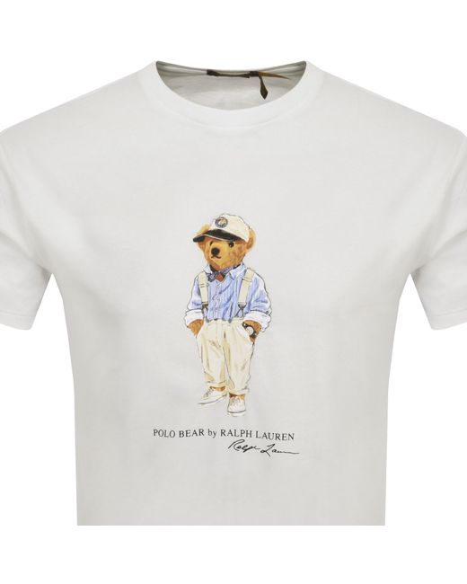Ralph Lauren White Bear T Shirt for men