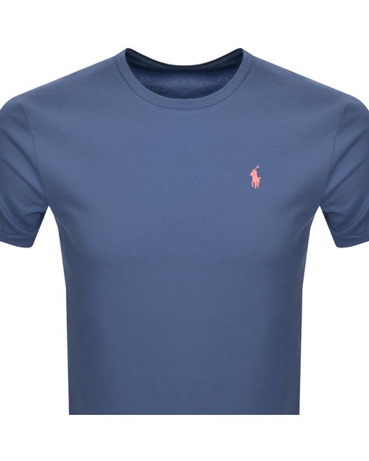 Ralph Lauren Blue Crew Neck Slim Fit T Shirt for men