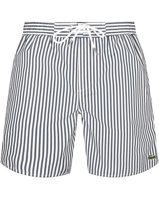 Lacoste Blue Striped Swim Shorts for men