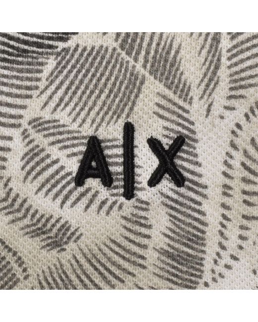 ARMANI EXCHANGE Gray Patterned Polo T Shirt for men