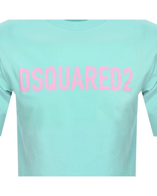 DSquared² Blue Loose Fit T Shirt Light for men
