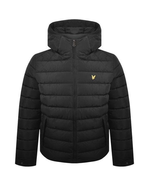 Lyle & Scott Black Hooded Quilted Jacket Jet for men