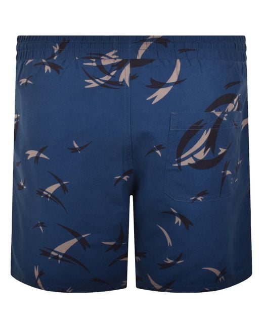 Farah Blue Farah Colbert Arrow Print Swim Shorts for men