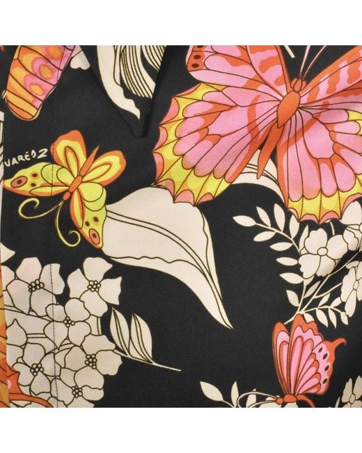 DSquared² Brown Butterfly Long Sleeve Shirt for men