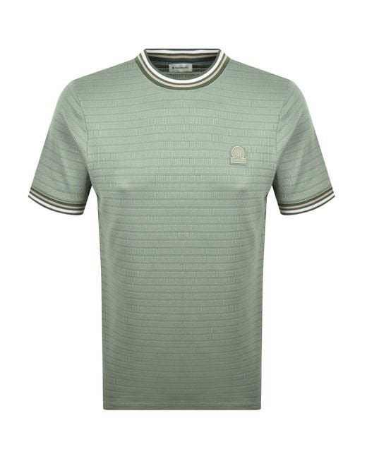 Sandbanks Green Textured Jacquard T Shirt for men