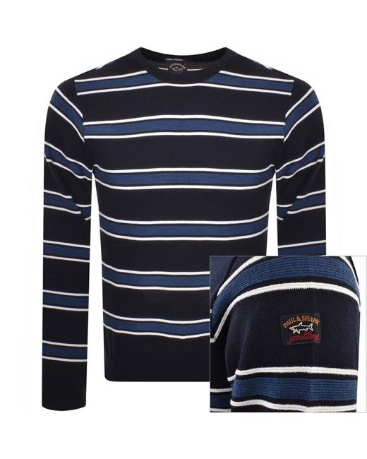 Paul u0026 Shark Paul And Shark Stripe Knit Jumper in Blue for Men | Lyst