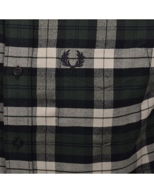 Fred Perry Black Tartan Twill Shirt for men