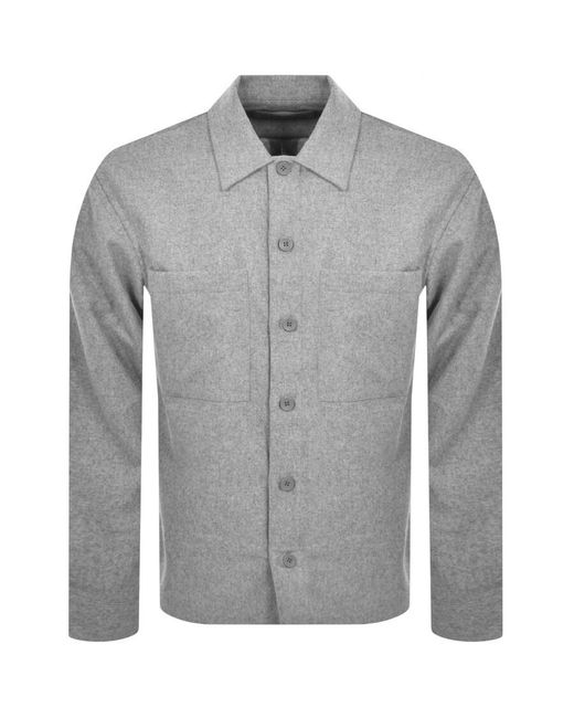 Calvin Klein Gray Wool Blend Overshirt for men