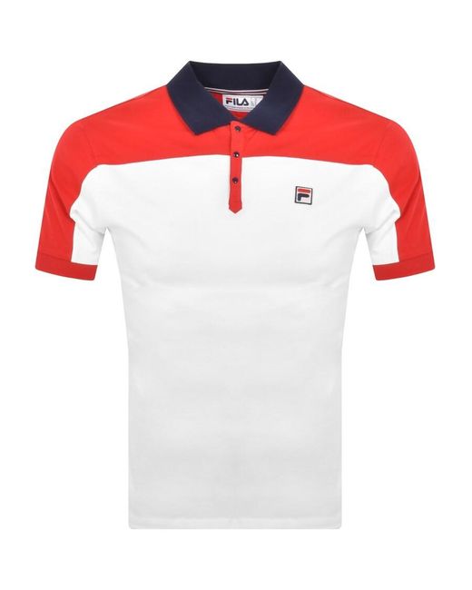 Fila Red Panelled Polo T Shirt for men