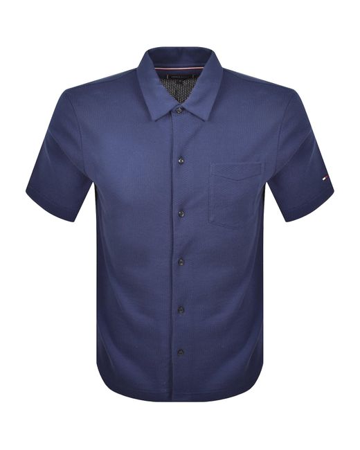 Tommy Hilfiger Blue Open Knit Polo for men