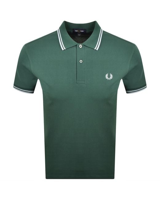 Fred Perry Green Twin Tipped Polo T Shirt for men